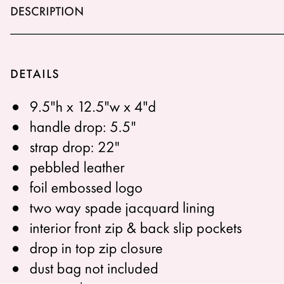 NWT❣️Kate Spade Rowe Medium Top Zip Satchel - Picture 5 of 5